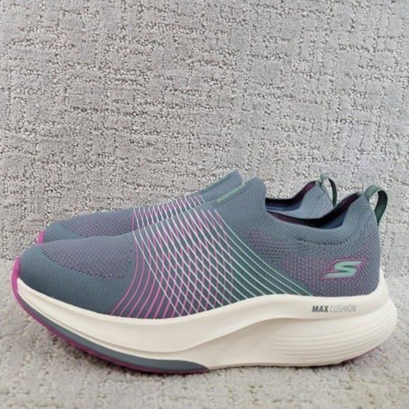 Skechers Go Walk Max Walker-Sally US 8 Gray Purple Casual Shoes 125052-CCPR
