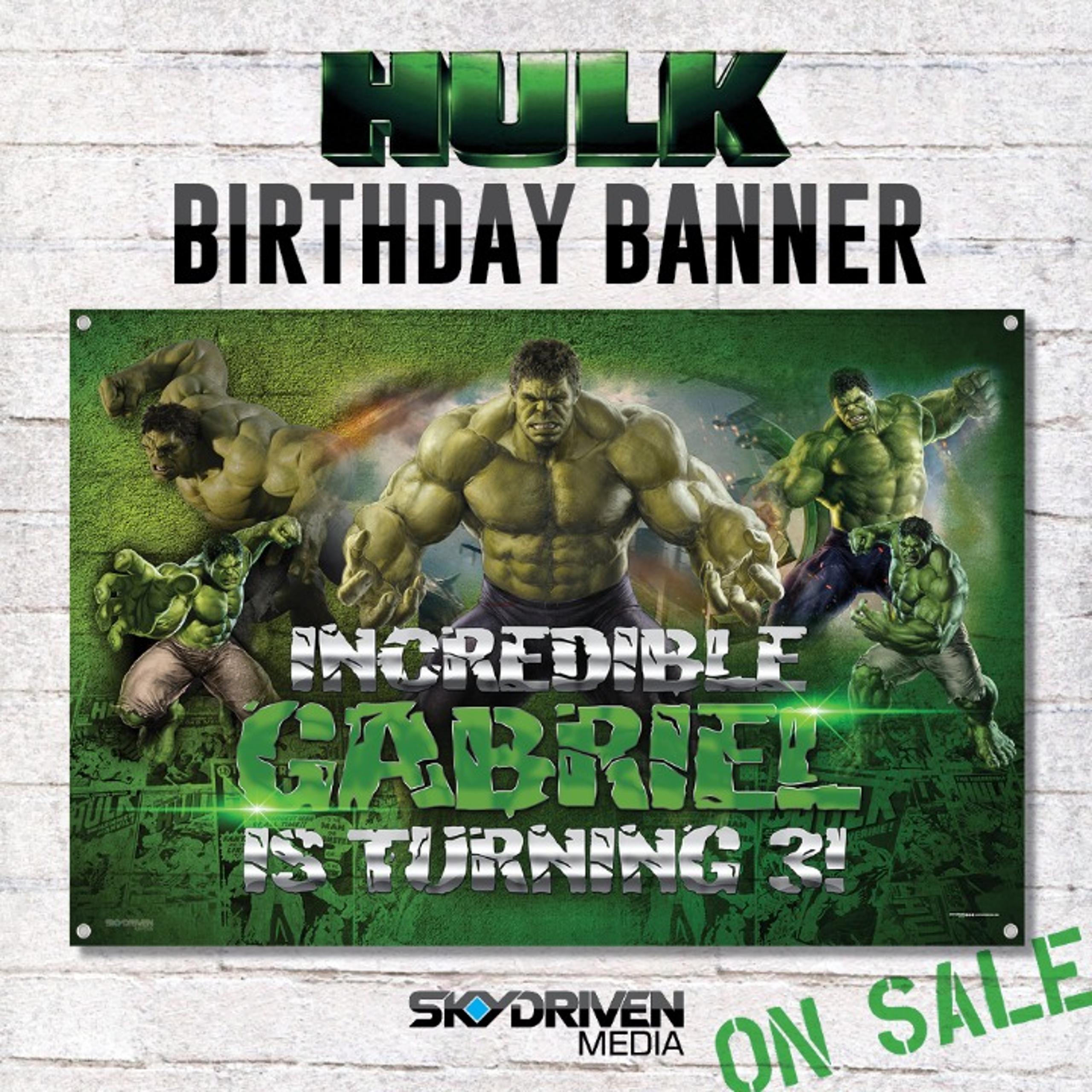 Hulk Birthday Banner