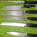 (6) Pcs Calphalon 8” CHEF, 8” Bread, 7” Santoku, 8 Slicer 6 Utility,steel. The