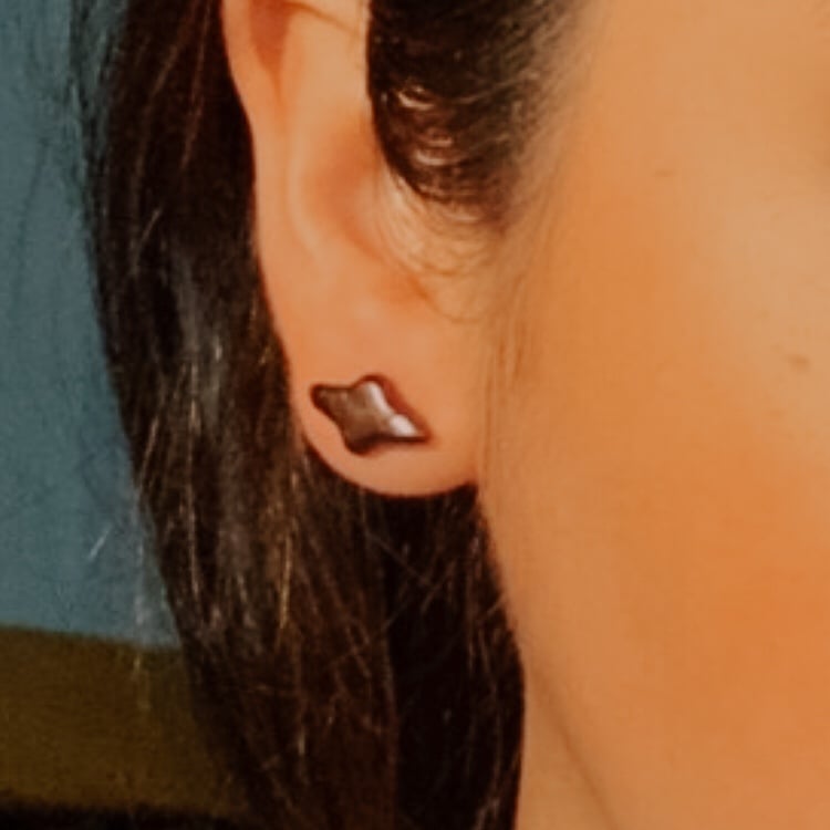 Purple Genuine Pearl Stud Earrings