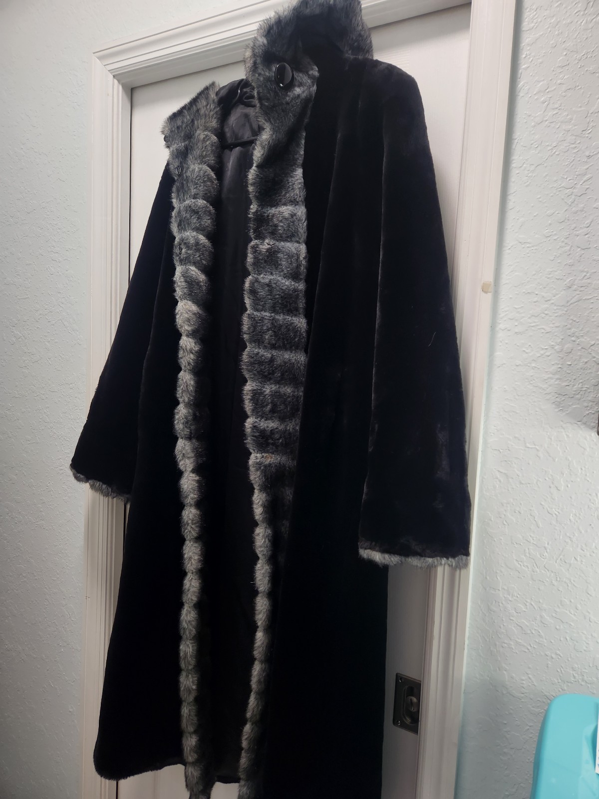 Vintage Faux Fur Hooded Trench Coat
