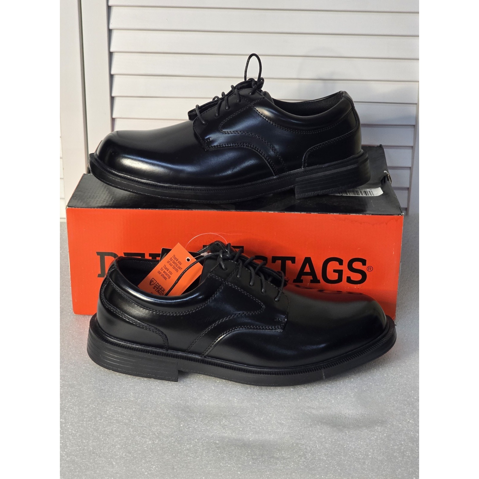 DEER STAGS MENS SZ 10.5M SHOES TIMES BLACK SMITH SUPRO SOCK NEW IN BOX GORP CORE