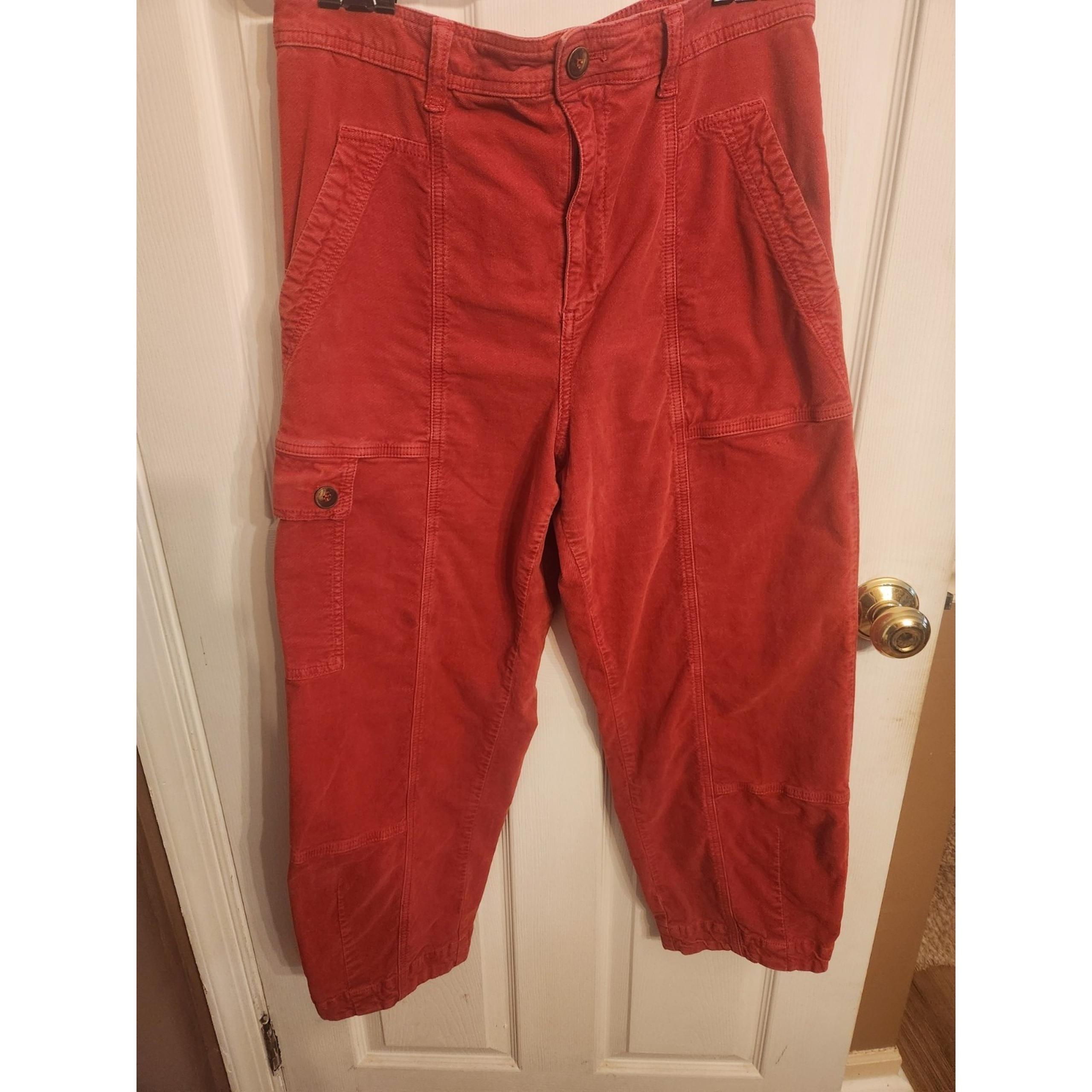 Urban Outfitters by Anthropologie Brick Red Straight Cargo Pants Women's Sz. 12