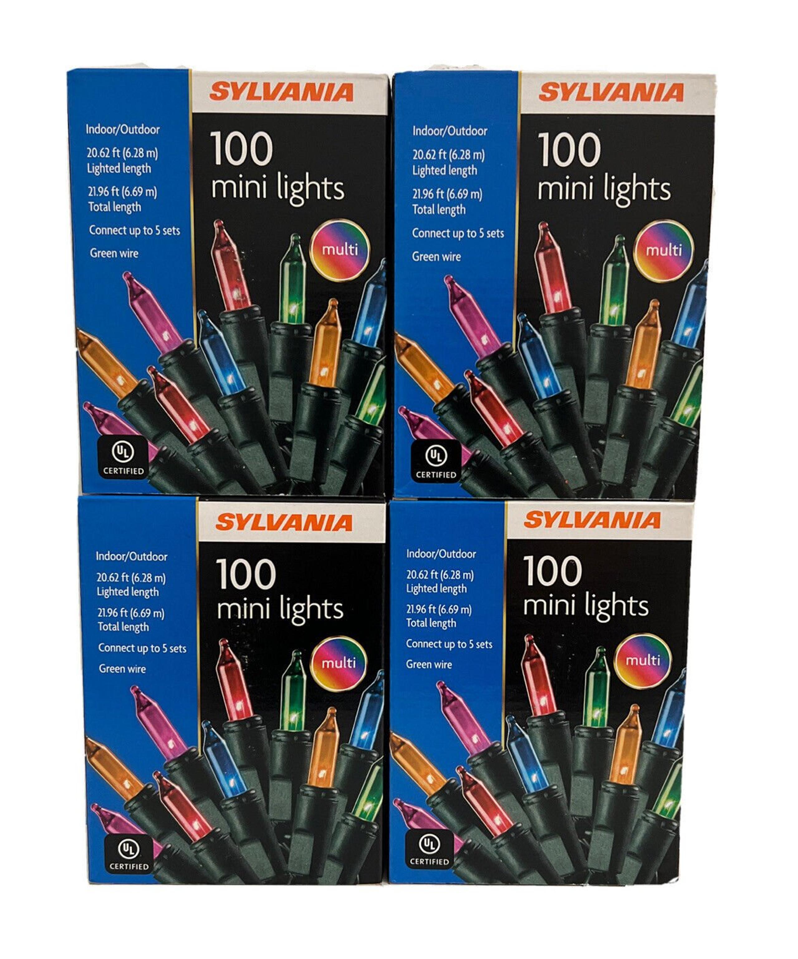 SYLVANIA 100 MultiColor Mini Lights Christmas Holiday Indoor/outdoor Lot Of 4