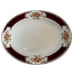 VTG Homer Laughlin Majestic Oval Serving Platter Floral W/Gold & Burgundy Trim