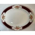 VTG Homer Laughlin Majestic Oval Serving Platter Floral W/Gold & Burgundy Trim