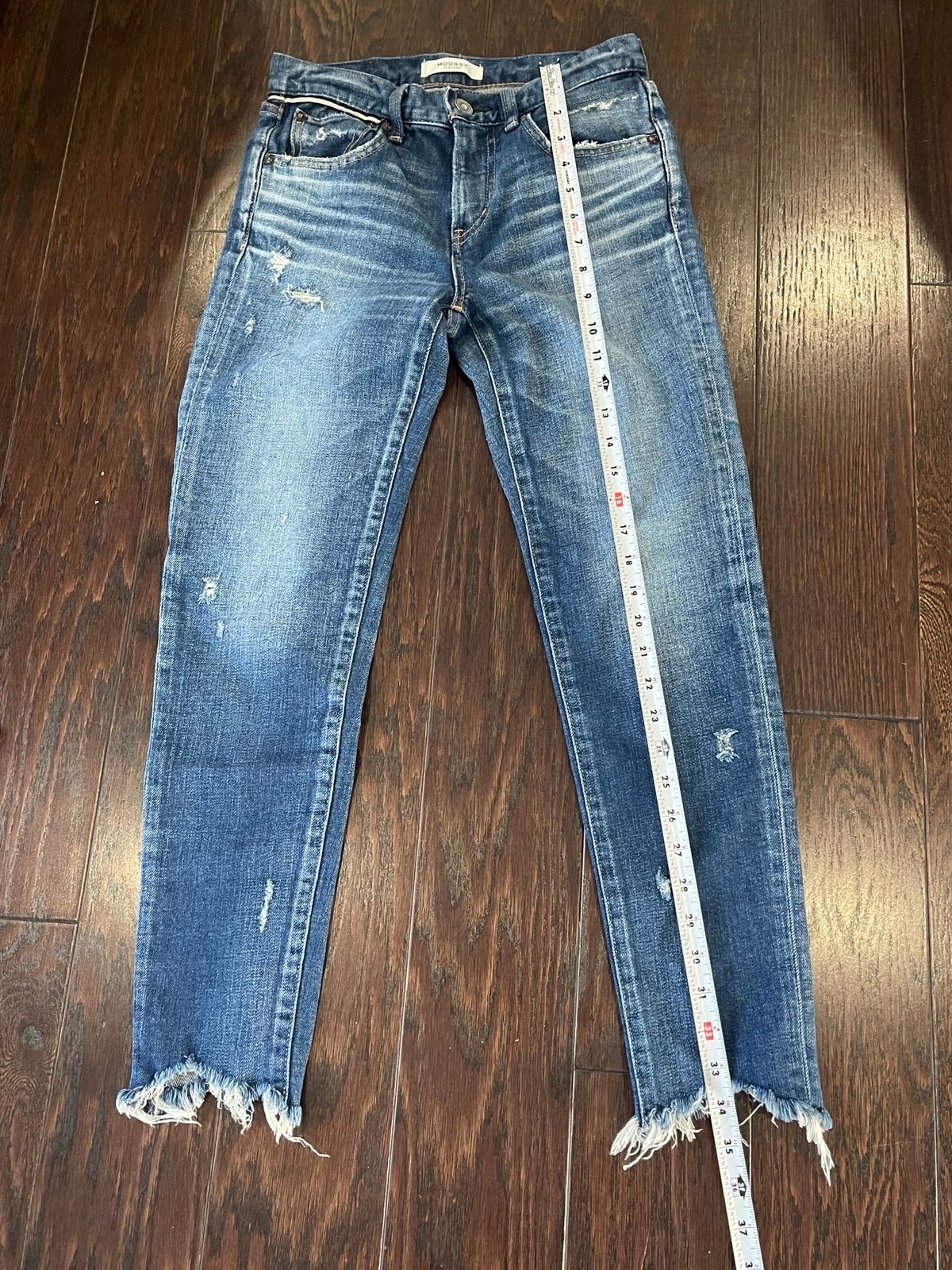 MOUSSY Vintage Jeans Size 25 Made in Japan Distressed Raw Hem