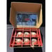 Vtg Kugel Style Peach Color Crackle Glass Christmas Ornaments 3” Balls Box of 6