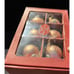 Vtg Kugel Style Peach Color Crackle Glass Christmas Ornaments 3” Balls Box of 6