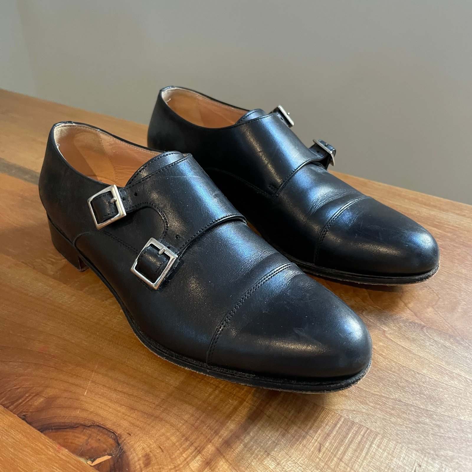 Brooks Brothers Women's Black Leather Oxford Shoes w Buckle Made in Italy Size 7