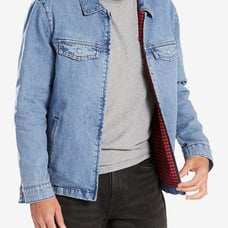 Men's Levi Strauss Harrington Denim Jean Trucker Jacket SMALL Vintage Wash