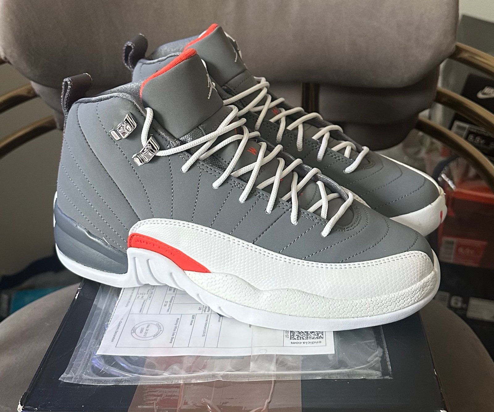 Jordan Kids 12 Retro ‘Cool Grey’ Shoes - Size 6.5Y - 153265-012