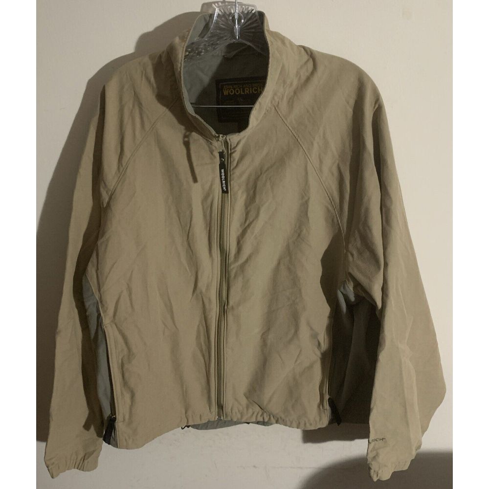 Woolrich Men's Size XL Jacket Cotton Blend 16012 Khaki Full Zip Up GREAT!!!!