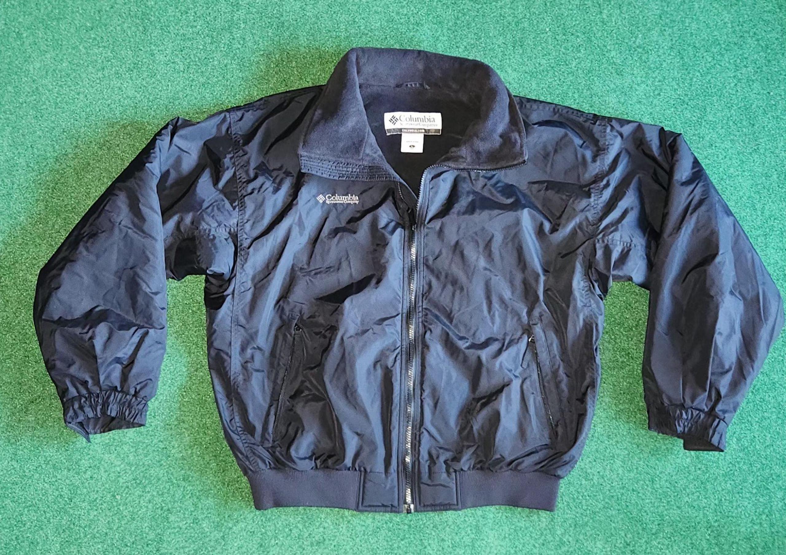 Columbia  Black Puffer Coat Fleece Lined Insulated Full Zip Men Large