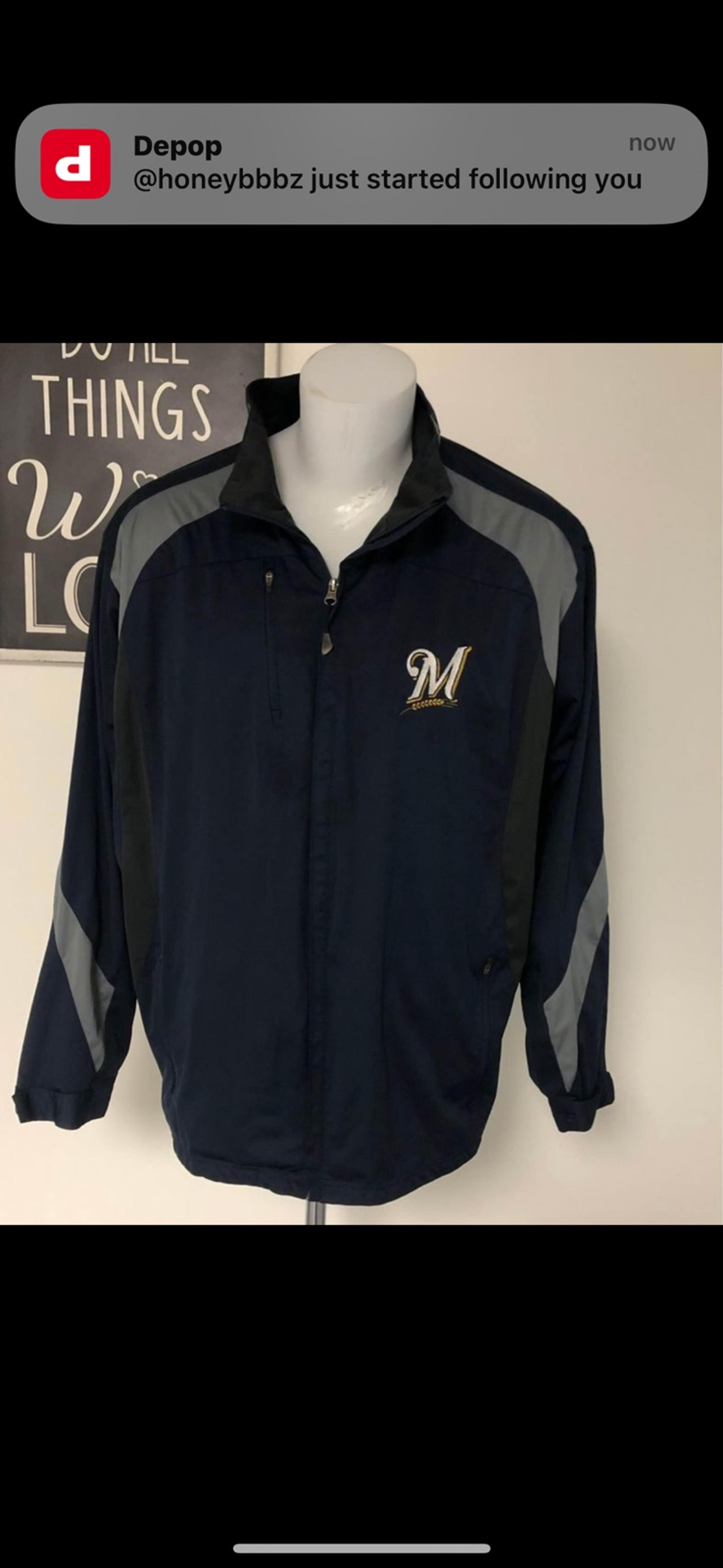 Antigua Milwaukee brewers windbreaker  men’s size xxl see last pic barely
