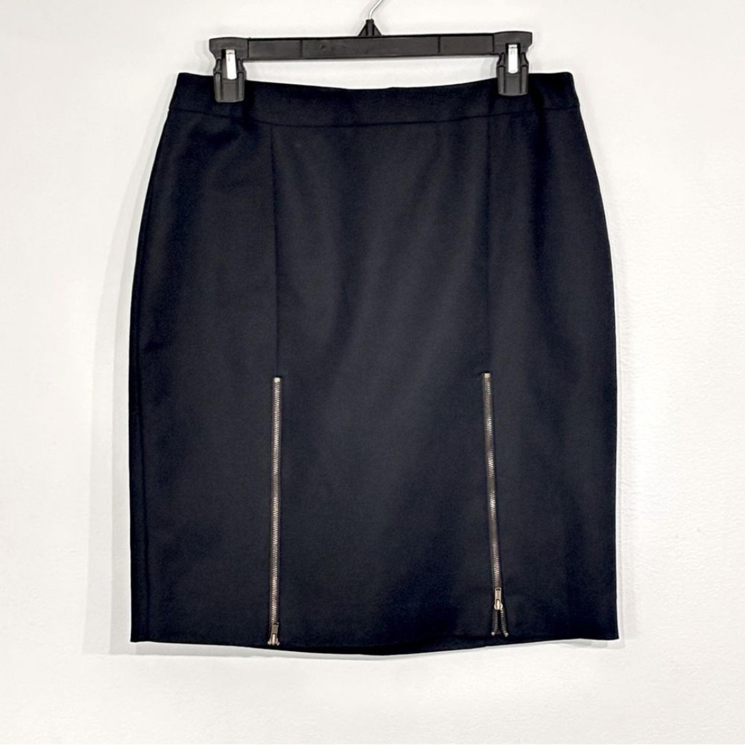 Worthington | Women’s Black Career Pencil Skirt Zipper Accents Lined Size 8