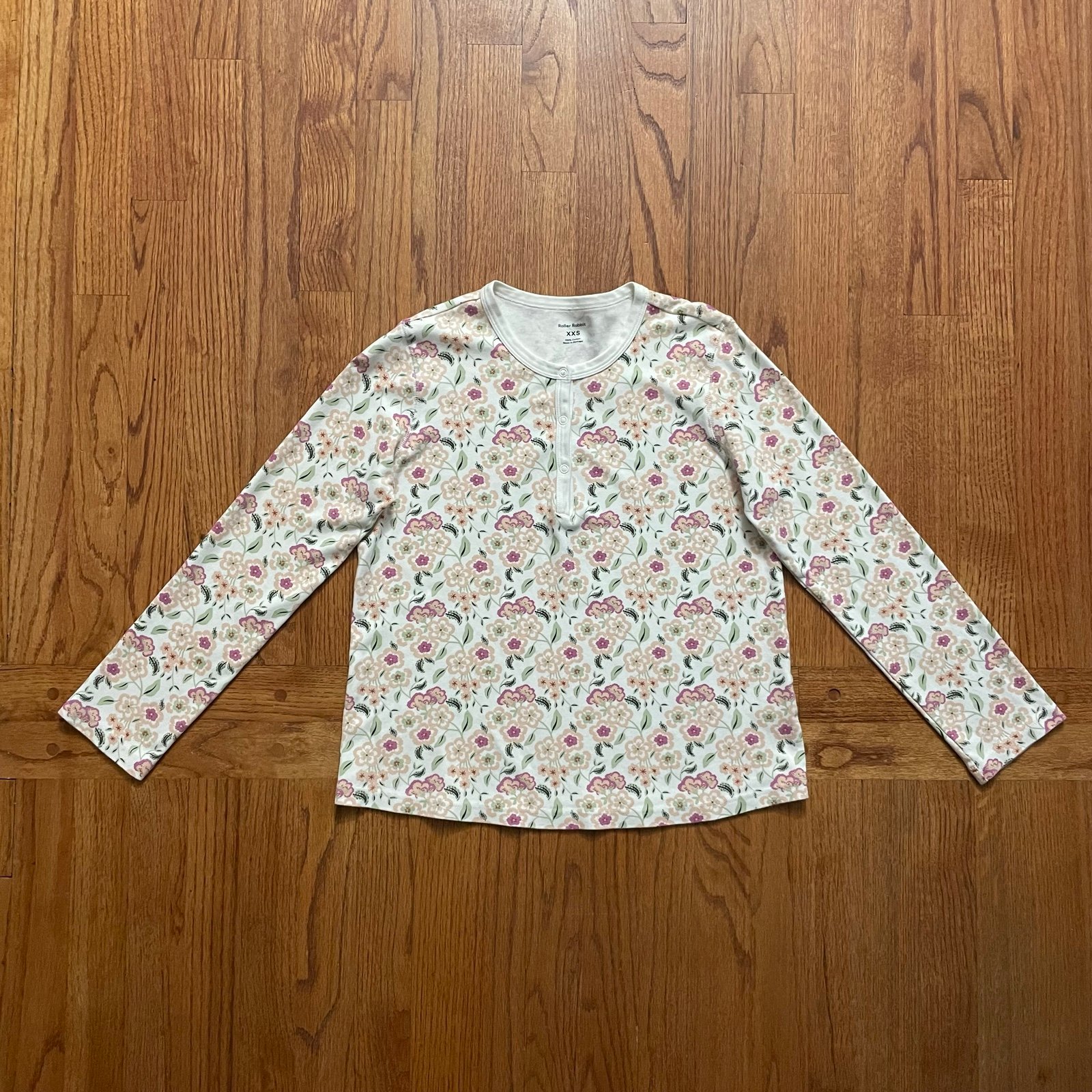 Roller Rabbit floral cotton pajama top size XXS