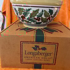 New Longaberger American Holly Serving Bowl