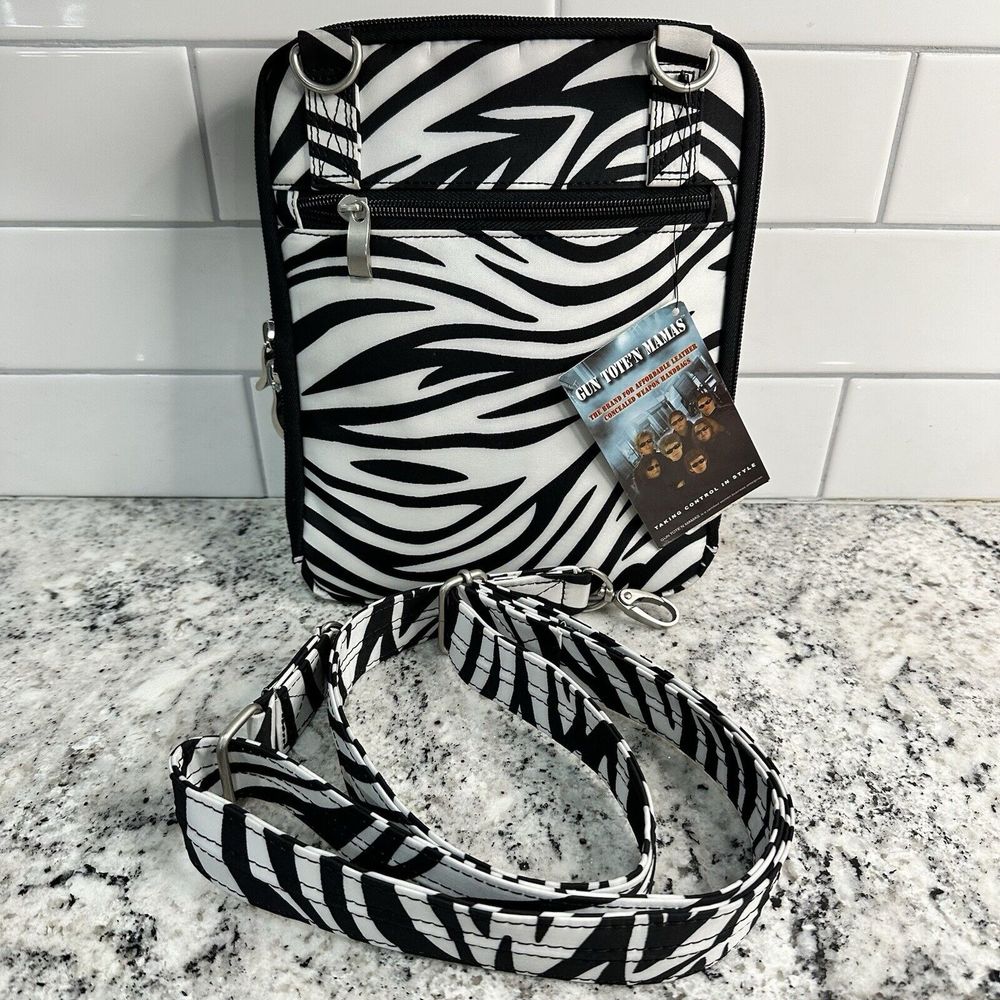 Concealed Carry Gun Tote'n Mamas Cross Body Zebra Purse Handbag, CCW
