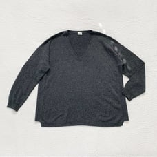 Poetry Cashmere V-Neck Sweater, Charcoal