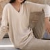 Poetry Cashmere V-Neck Sweater, Charcoal