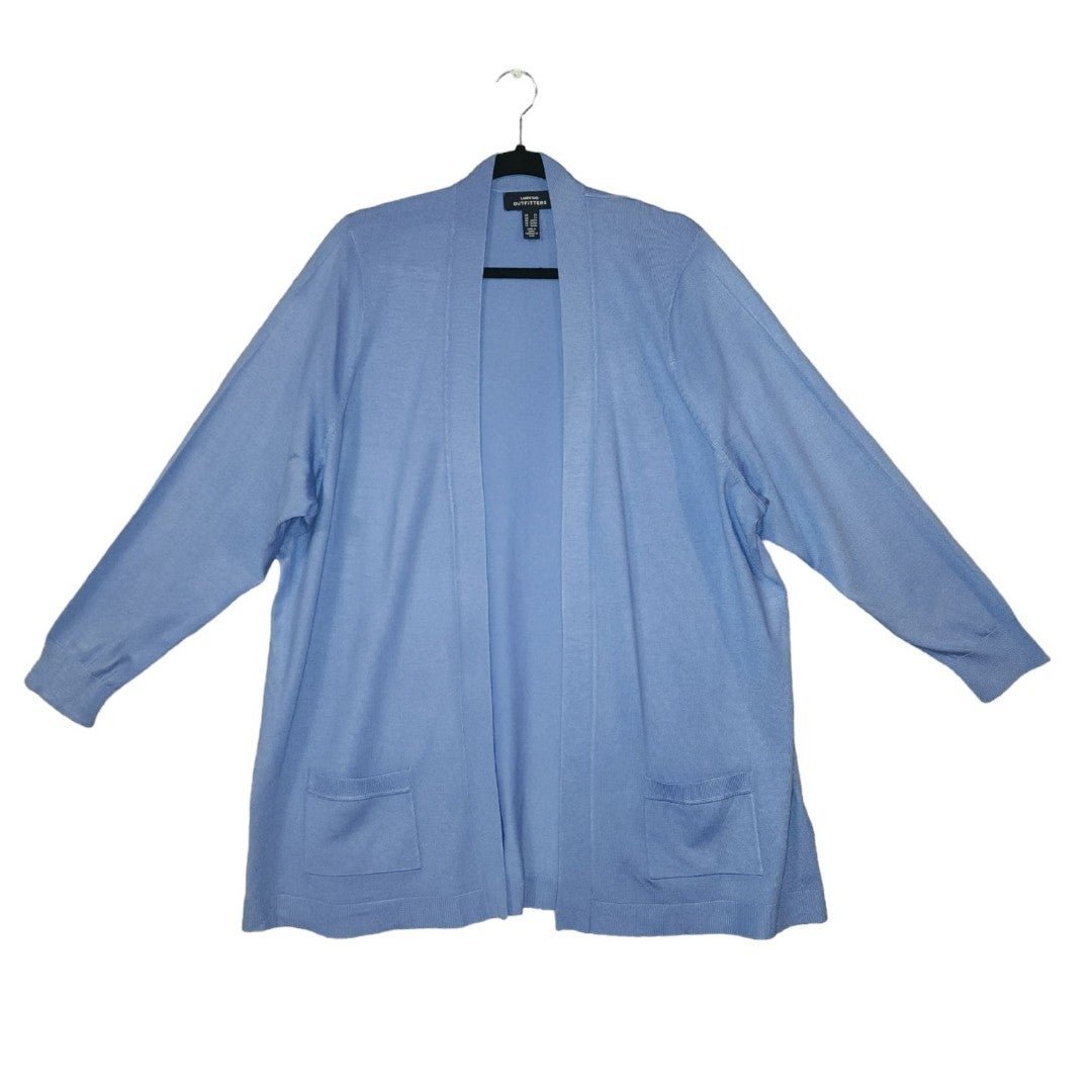 New Lands' End Outfitters Women's Blue Open Front Long Sleeves Cardigan Size 2X