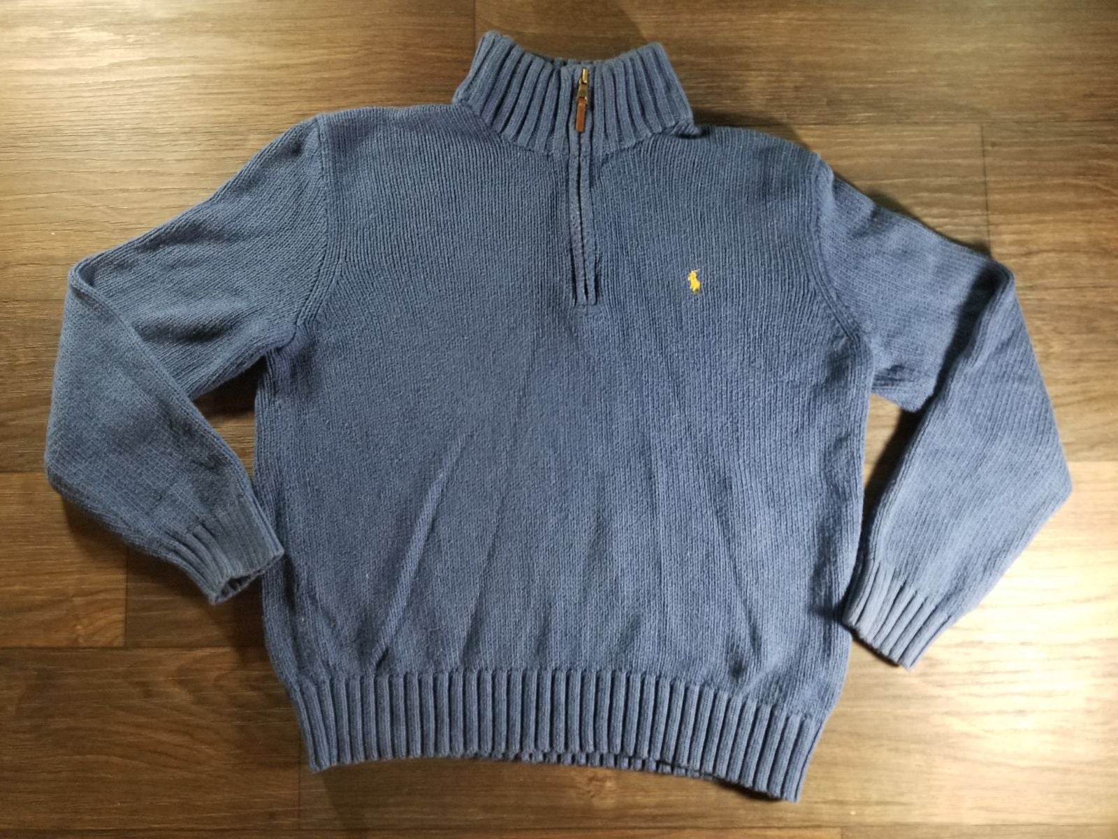 Polo Ralph Lauren Half-Zip Cotton Pullover Mens Sweater Size Large Blue Classic
