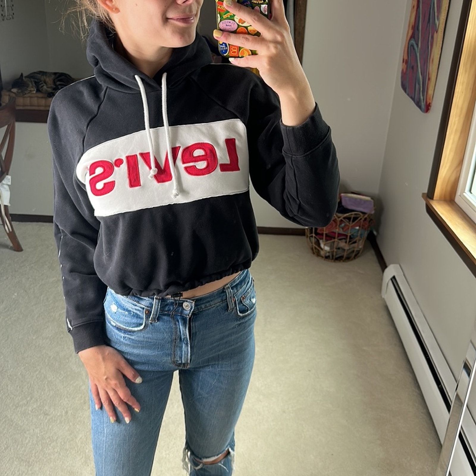 Levi's: Cropped Logo Hoodie