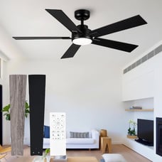 SNJ Black Ceiling Fan with Light, 52 inch