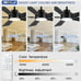 SNJ Black Ceiling Fan with Light, 52 inch