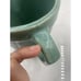 Vintage Monmouth USA Pottery Small Green Pitcher Rib Design