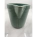 Vintage Monmouth USA Pottery Small Green Pitcher Rib Design