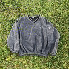 Oversized ashworth fleece sweater vneck