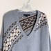 Skull Cashmere Lilian Fair Isle Wool Alpaca Blend Sweater (Sz L) V-Neck Gray