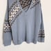 Skull Cashmere Lilian Fair Isle Wool Alpaca Blend Sweater (Sz L) V-Neck Gray