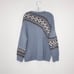 Skull Cashmere Lilian Fair Isle Wool Alpaca Blend Sweater (Sz L) V-Neck Gray