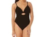 La Blanca Island Goddess Twist Keyhole Front One Piece Swimsuit in black size 16