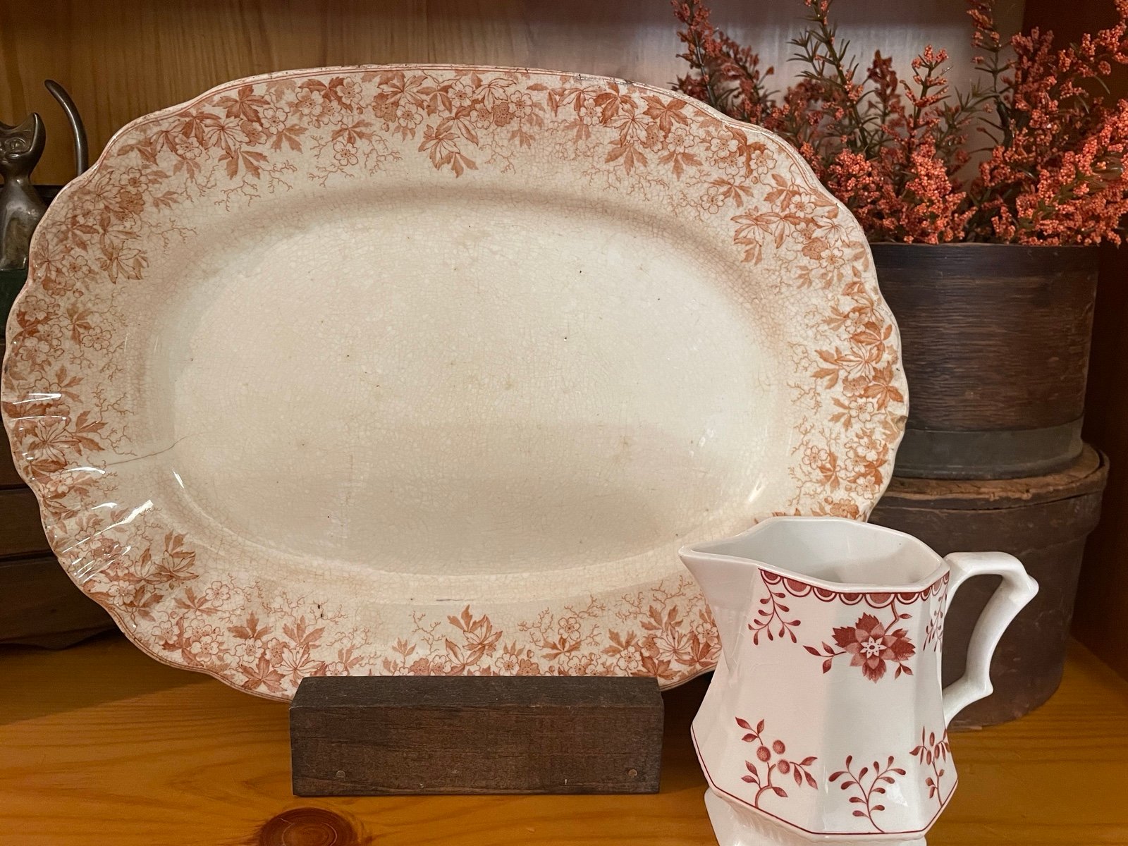 Vintage Brown Transferware Platter