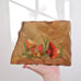 60s vintage Myrtlewood hand-painted mushroom wall décor 9” x 7”