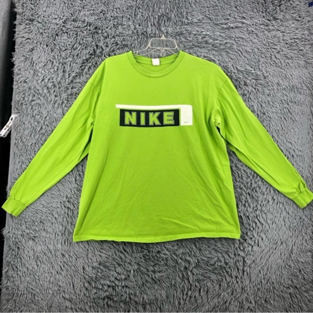Nike Mens XXL Long Sleeve Green Checkmark Tshirt