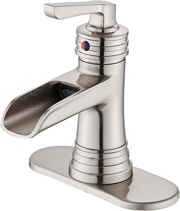NEW Brushed Nickel Waterfall Single Handle Bathroom Faucet