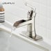 NEW Brushed Nickel Waterfall Single Handle Bathroom Faucet