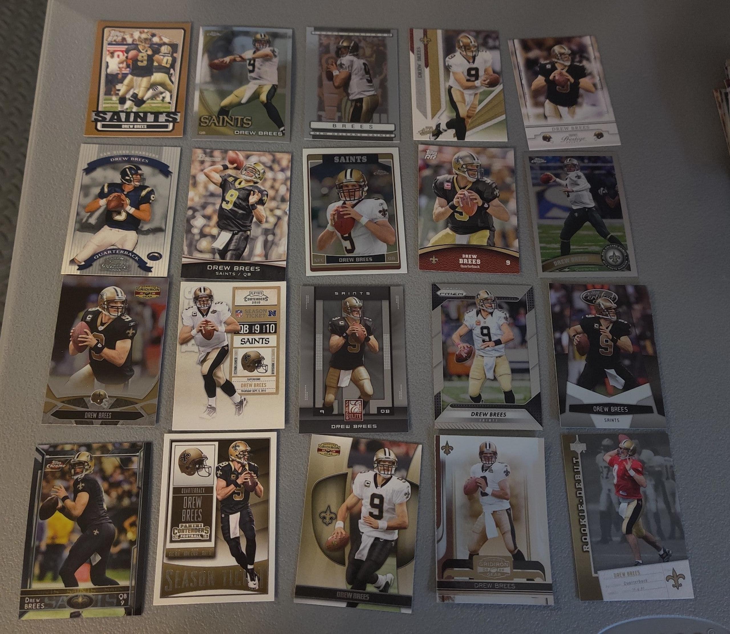Drew Brees 20 Football Card Lot New Orleans Saints