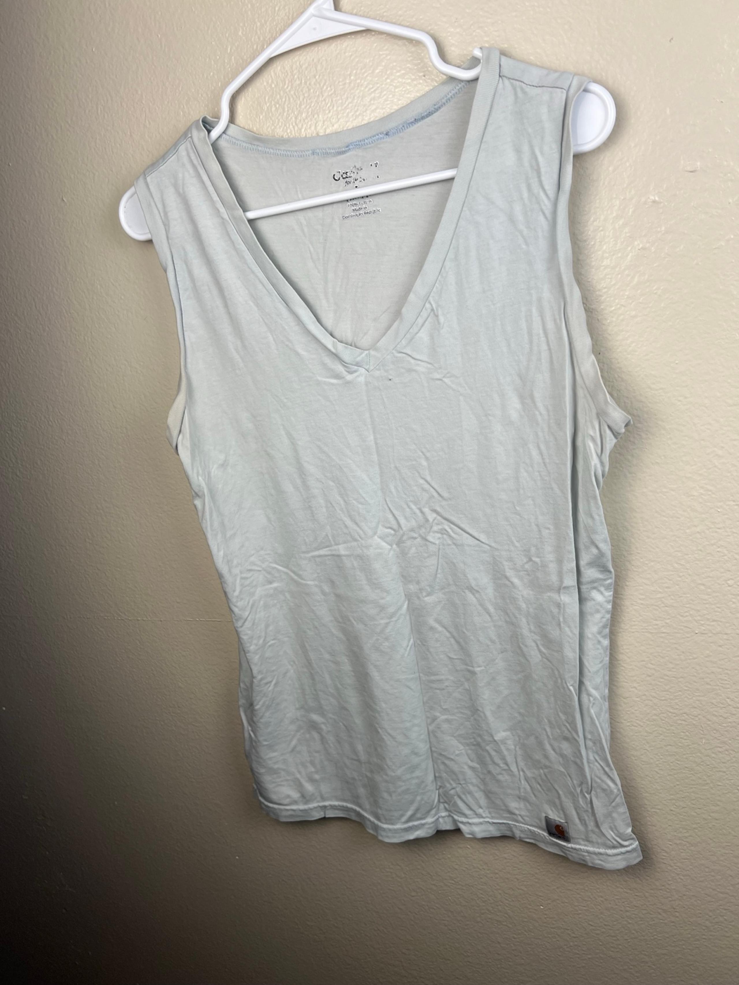 Carhartt Shirt Womens Medium Grey Tank Top Sleeveless Solid Force Gym Casual