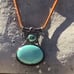 Vintage sterling and turquoise necklace on leather piece with bezel small stone