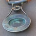 Vintage sterling and turquoise necklace on leather piece with bezel small stone