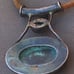 Vintage sterling and turquoise necklace on leather piece with bezel small stone