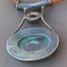 Vintage sterling and turquoise necklace on leather piece with bezel small stone