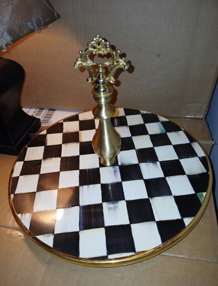 New Mackenzie-childs ceramic courtly check Cheese course
