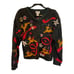 Skyr Sweater Cardigan Ramie Blend Cable Knit Embroidered Holidays Multicolored M